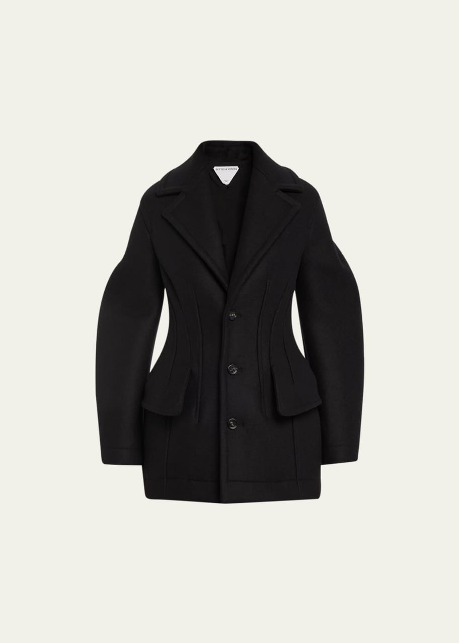 Image 1 of 1: Circle-Cut Wool Blazer Jacket
