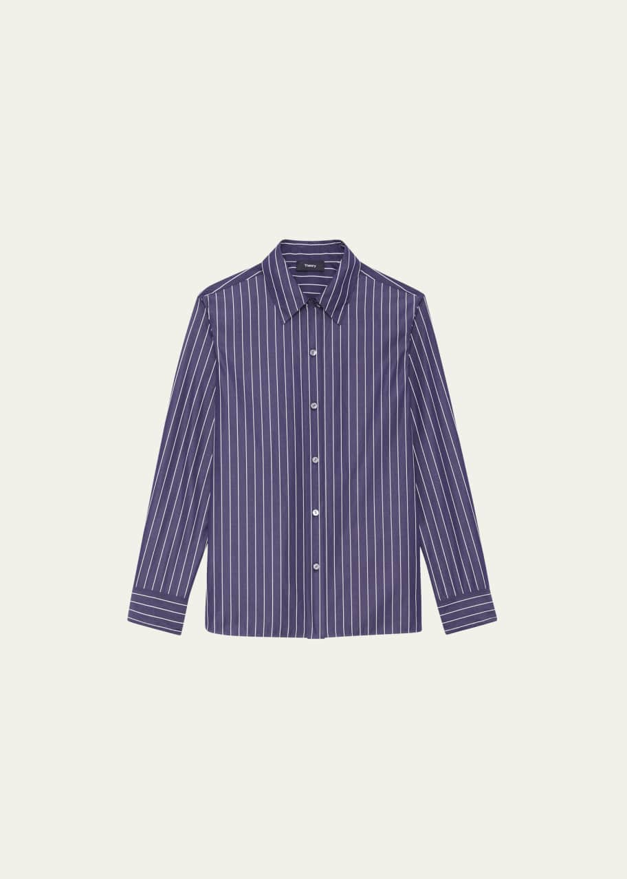 Theory Striped Button-Down Shirt - Bergdorf Goodman