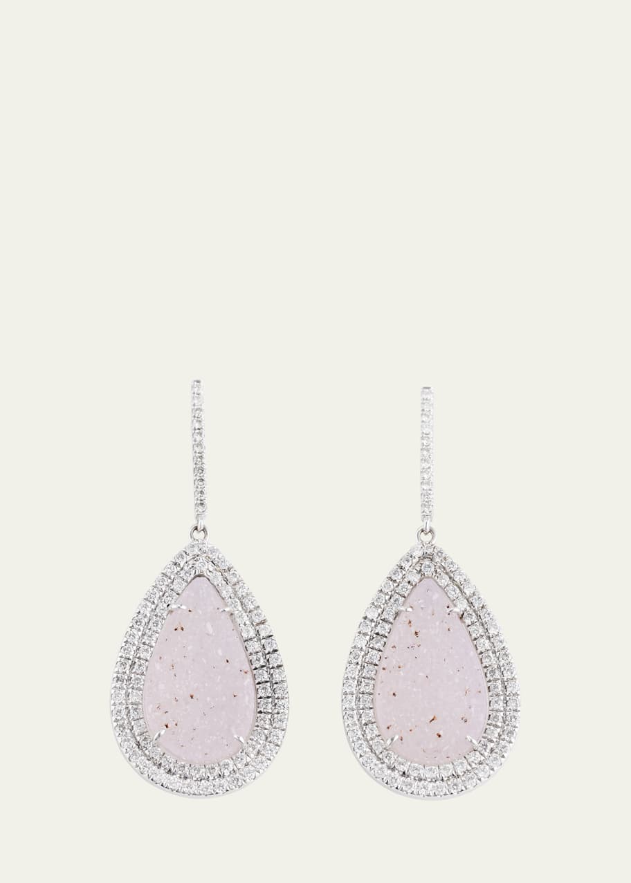Kimberly McDonald White Quartz and Diamond Drop Earrings Bergdorf Goodman