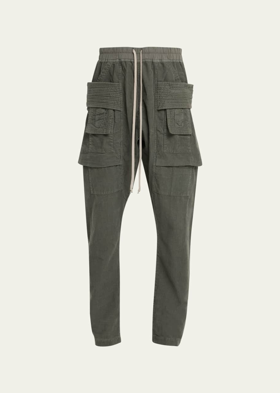 DRKSHDW RICK OWENS Men's Creatch Corduroy Cargo Pants