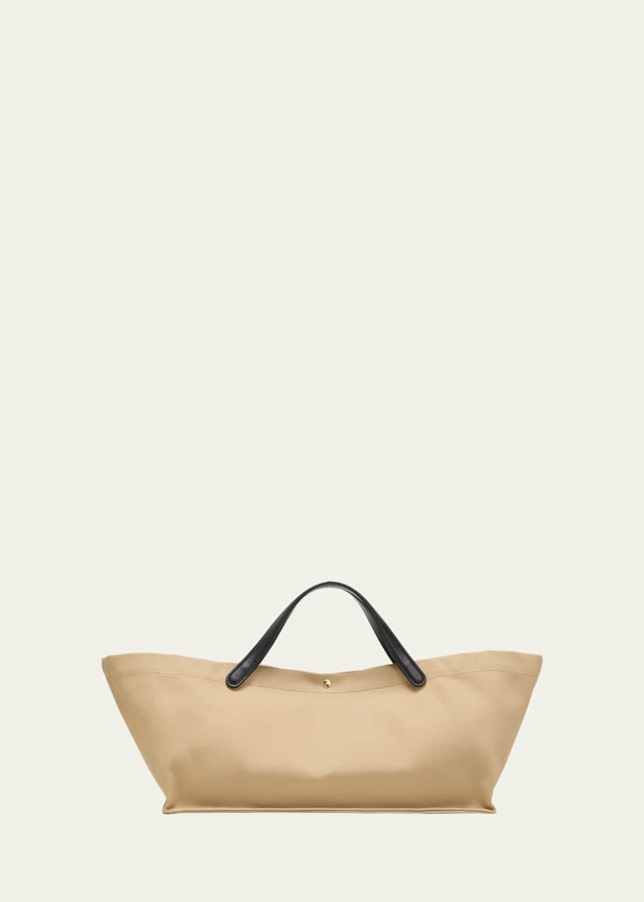THE ROW Idaho Tote Bag in Cotton Twill and Leather Bergdorf Goodman