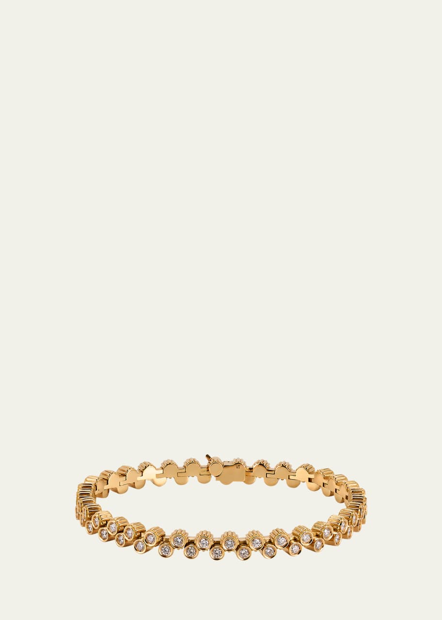 Image 1 of 1: 18K Yellow Gold Clique Tennis Bracelet with Diamonds
