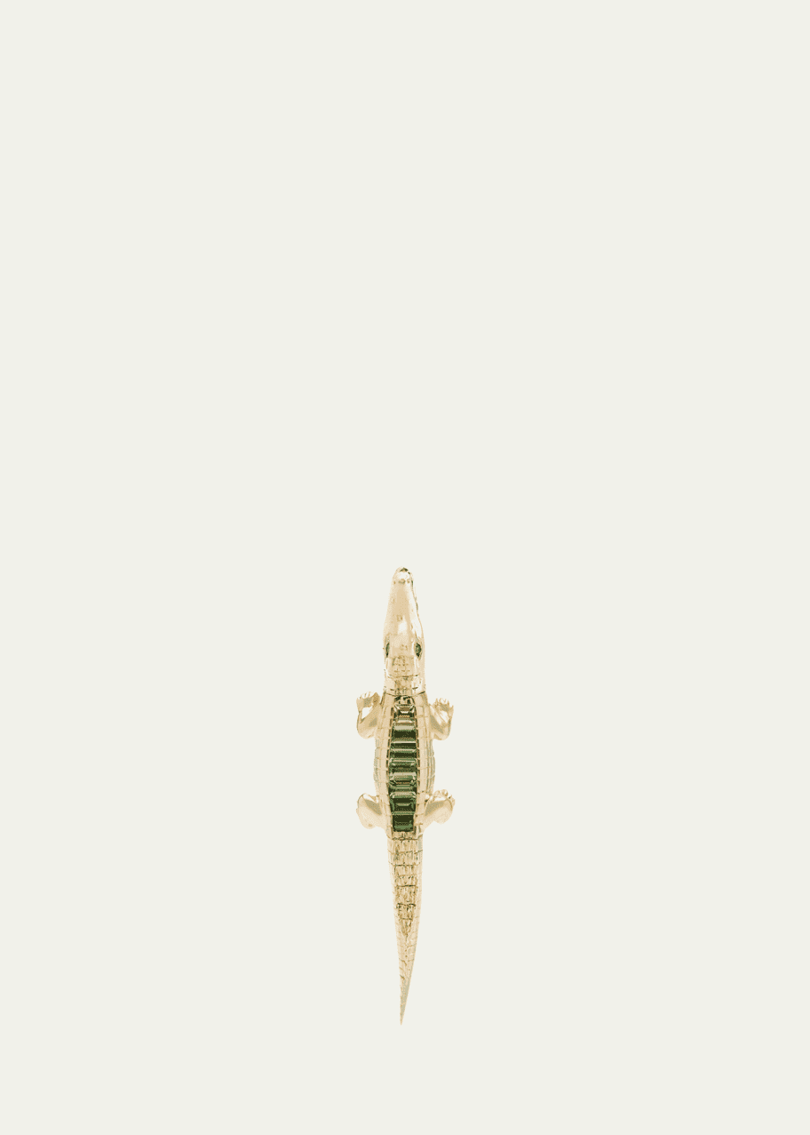 Image 1 of 1: Tsavorite Alligator Bite Earring