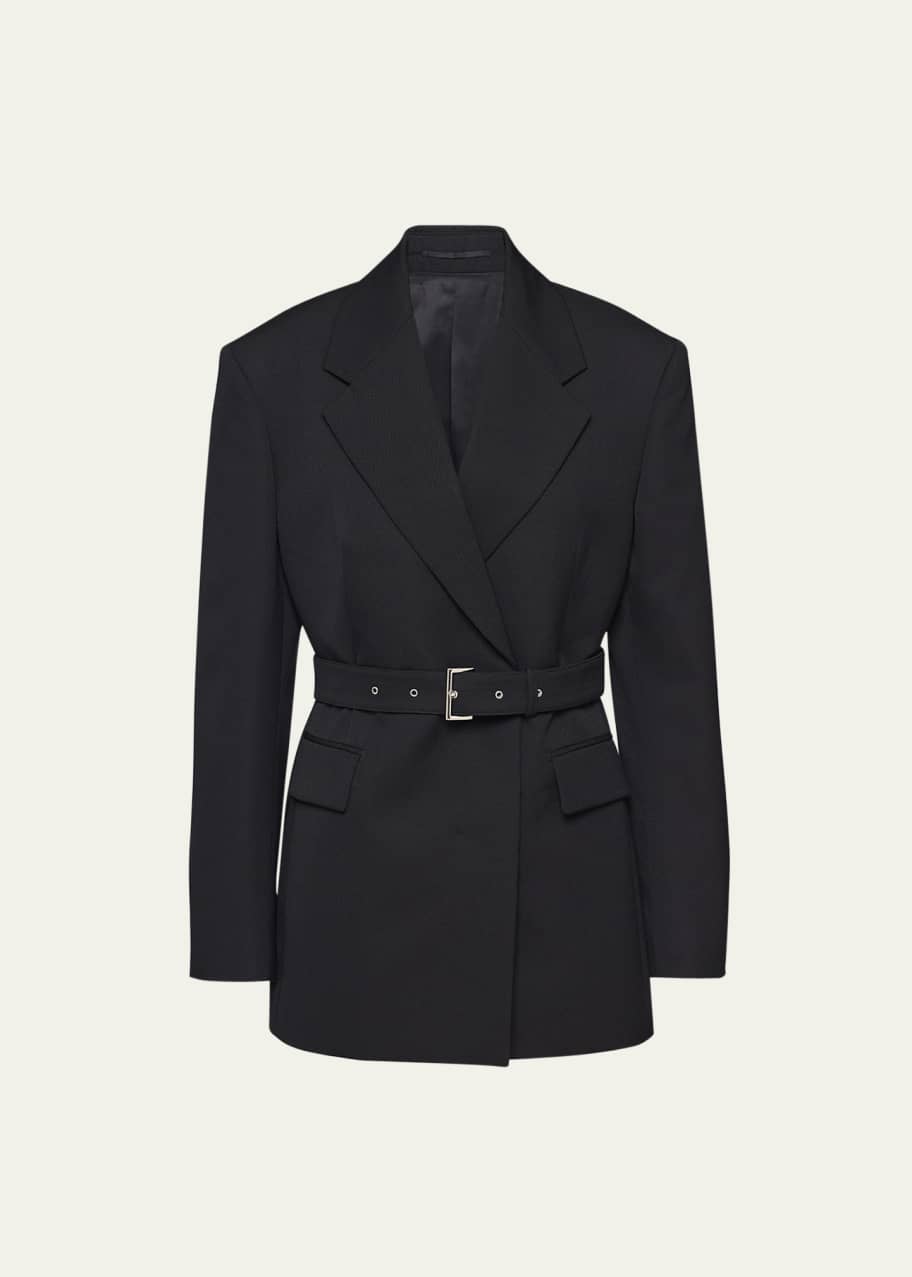Prada Gabardine Belted Blazer - Bergdorf Goodman