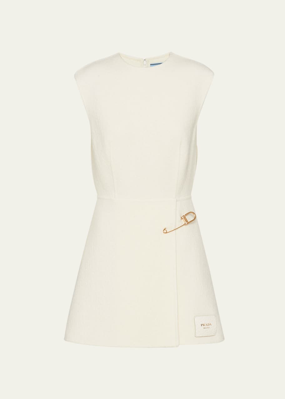 Prada Washed Twill Safety-Pin Mini Dress - Bergdorf Goodman