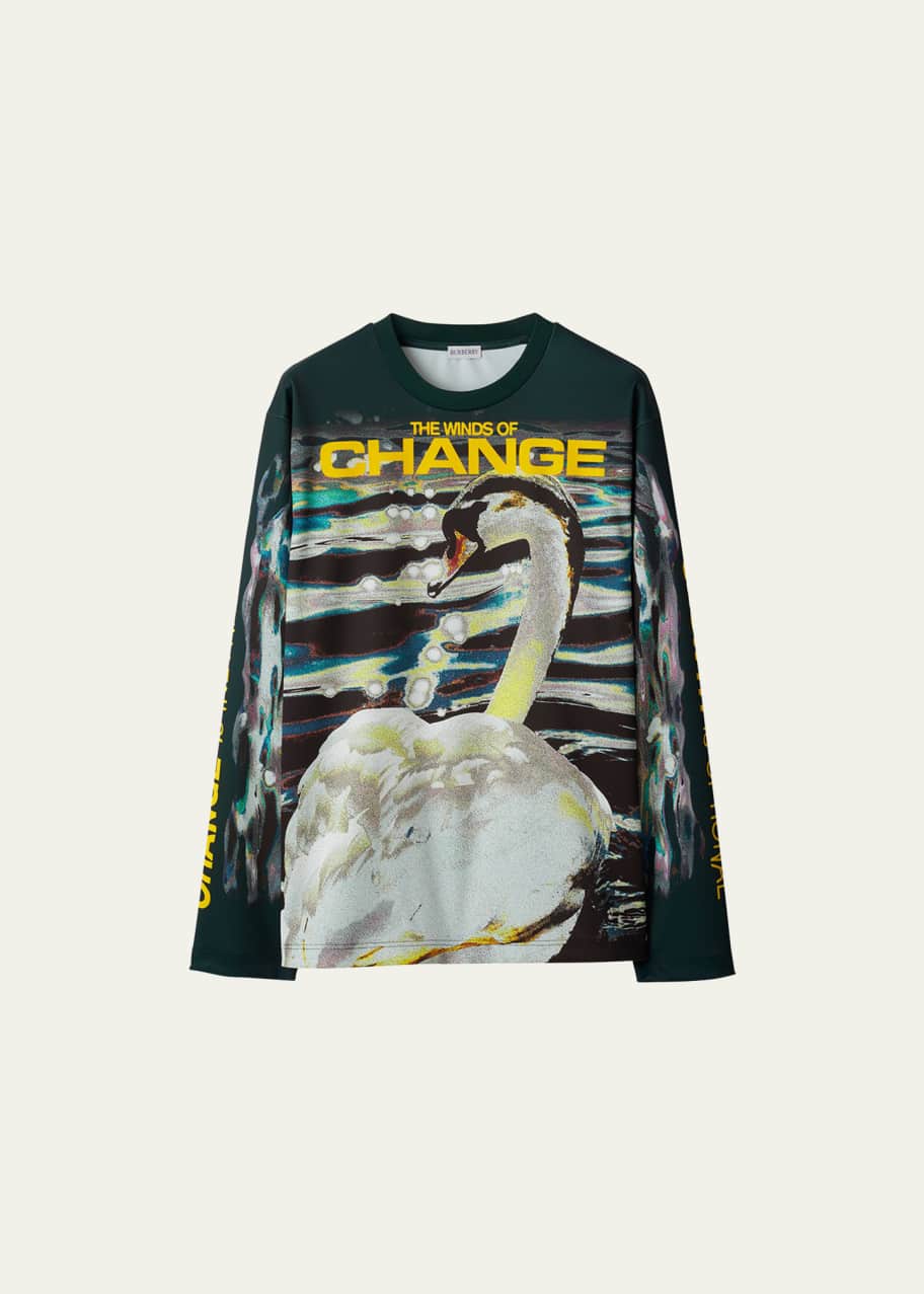 Burberry Men's Jersey Winds of Change Swan T-Shirt - Bergdorf Goodman
