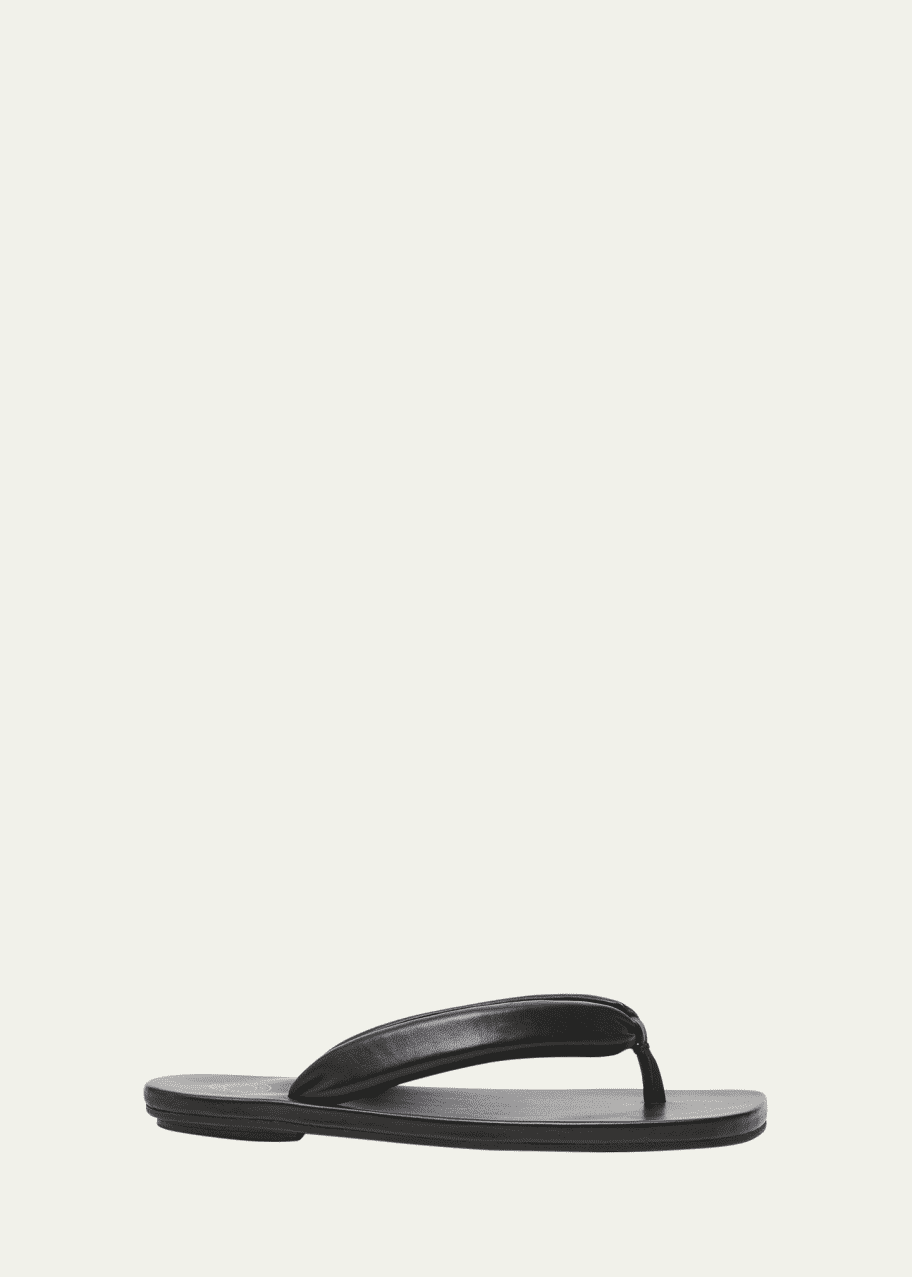 Dries Van Noten Men's Padded Leather Flip Flops - Bergdorf Goodman