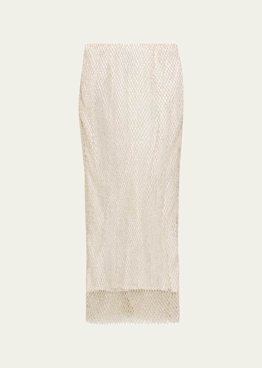 スカート Ulla Mesh Rhinestone-Embellished Pencil Skirt Markarian Ulla Mesh Rhinestone-Embellished Pencil Skirt