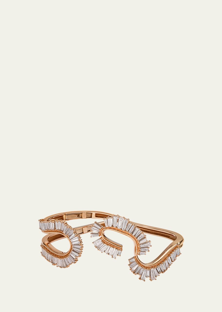 Image 1 of 1: 20K Rose Gold Loop and Fringe Cuff Bracelet with Diamonds