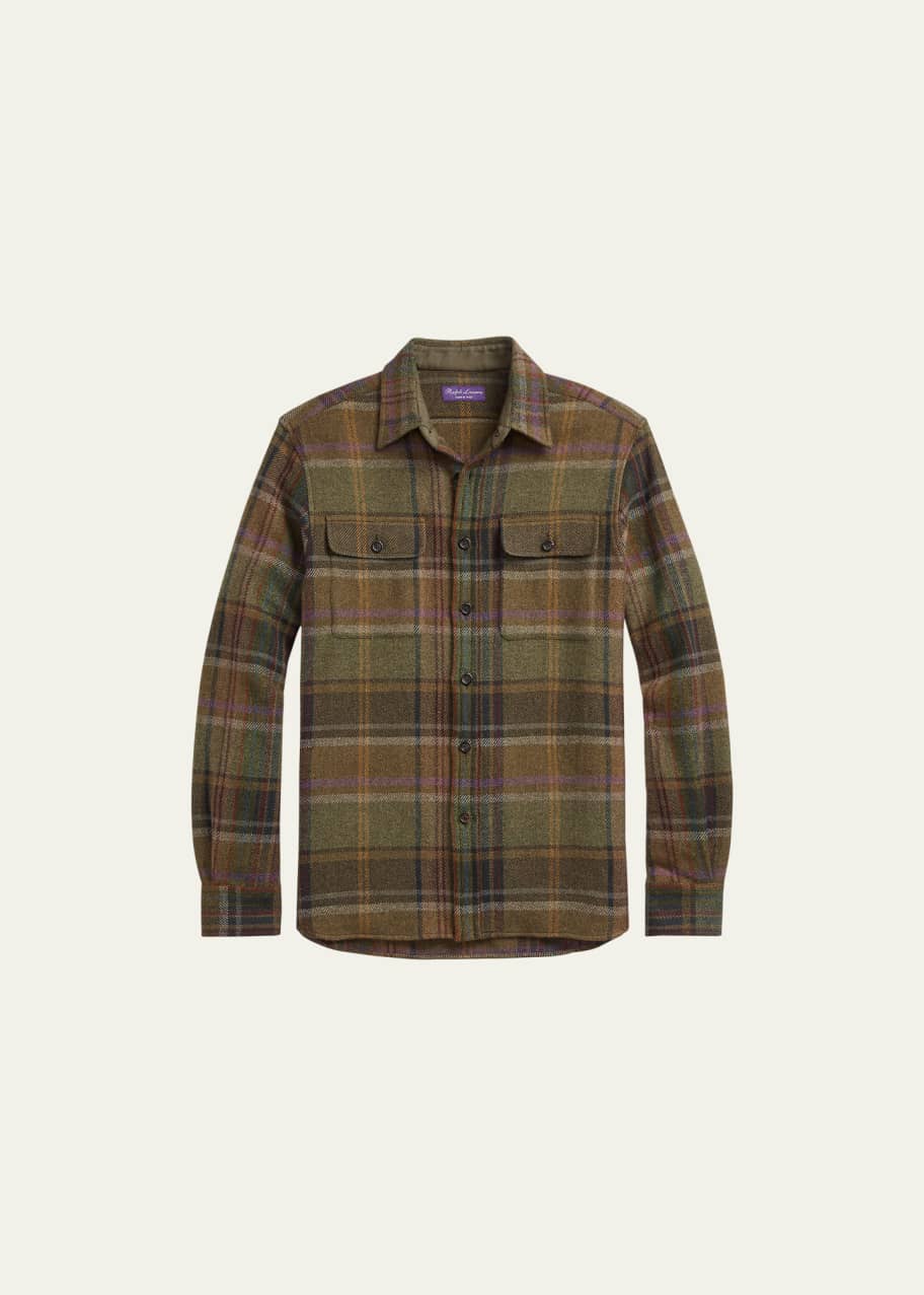 Ralph Lauren Purple Label Men's Wool-Cashmere Sport Shirt with