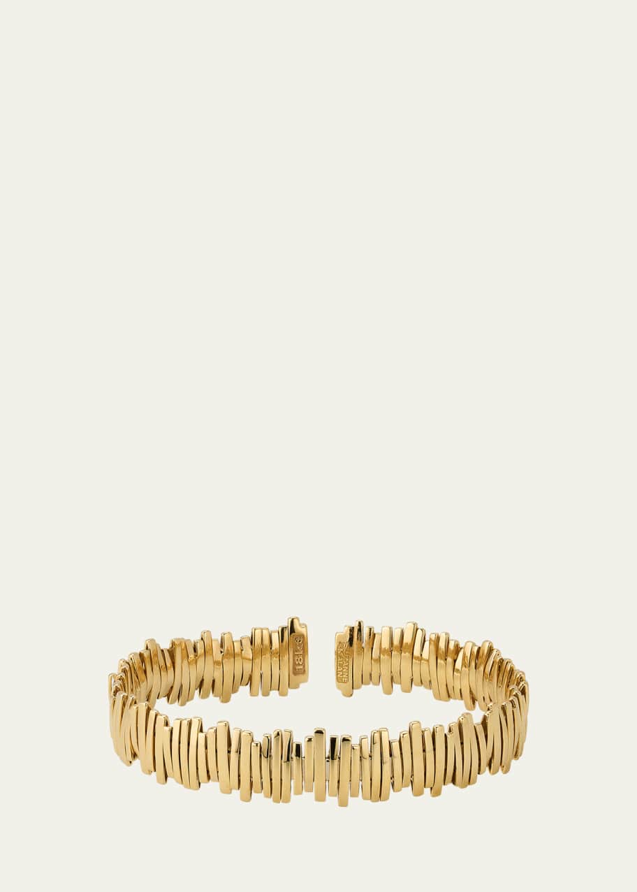 Image 1 of 1: Eternity Lines Solid 18K Yellow Gold Bangle