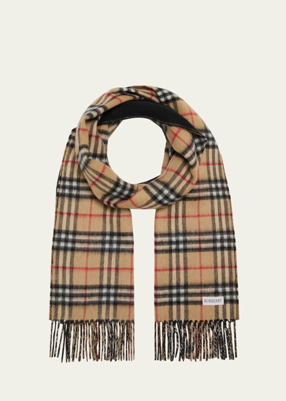 Image 1 of 1: Reversible Vintage Check Cashmere Scarf