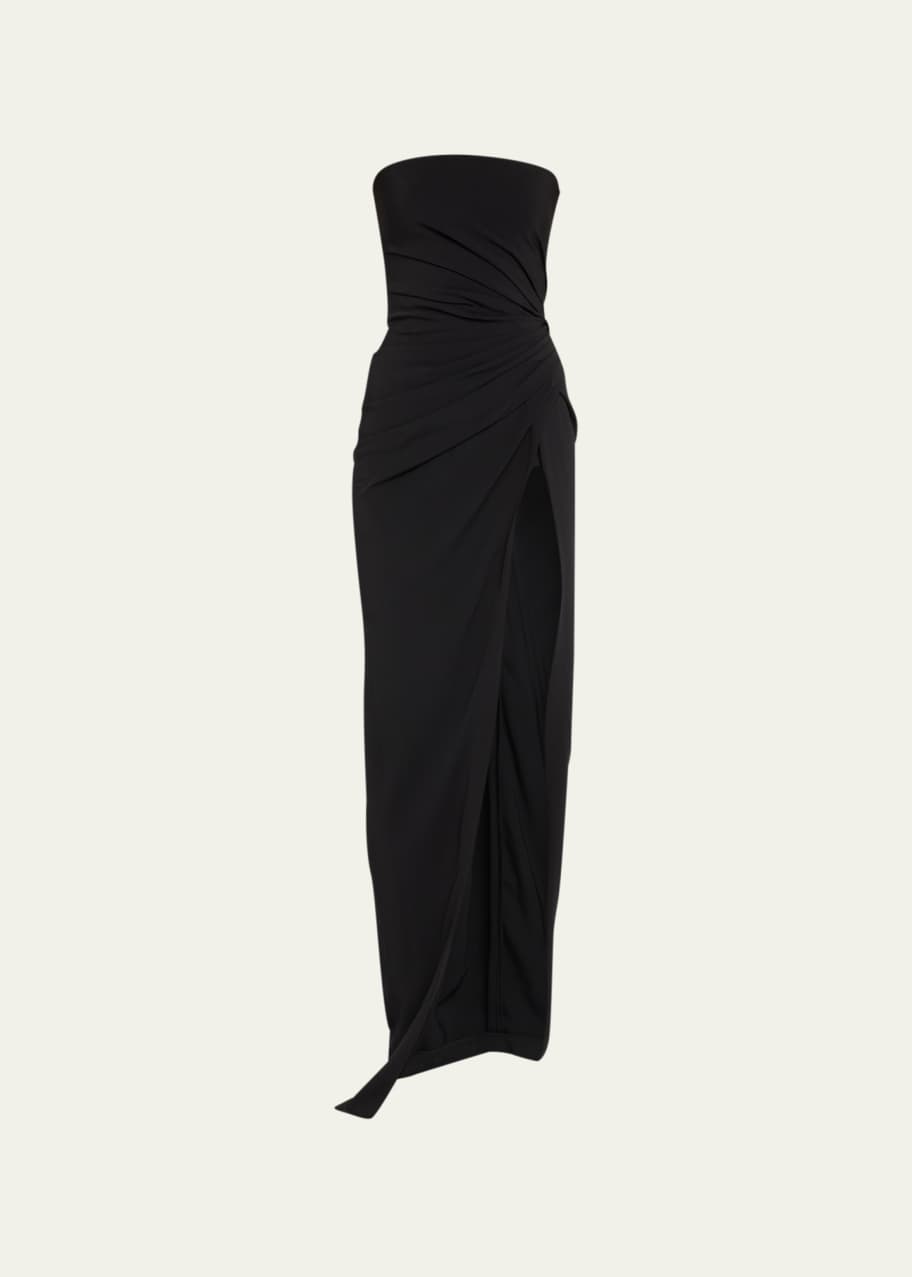Image 1 of 1: Gathered Strapless Cady Gown