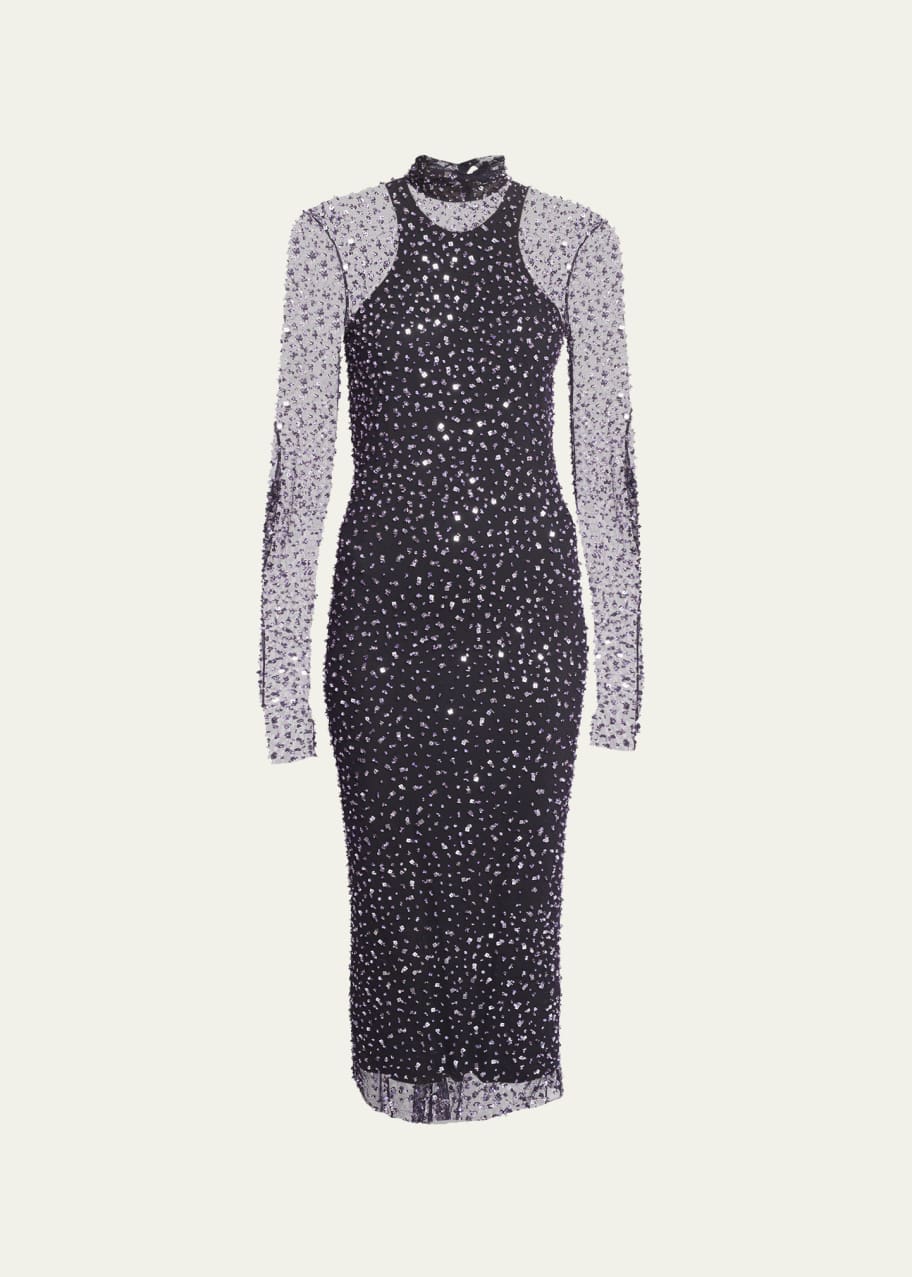 Isabel Marant Tegan Shiny Tulle Midi Dress - Bergdorf Goodman