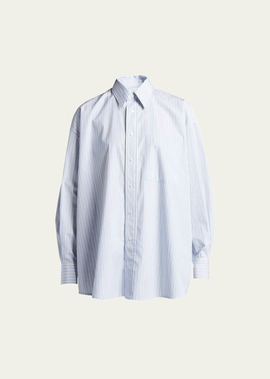 Image 1 of 1: Thin Stripe Poplin Shirt