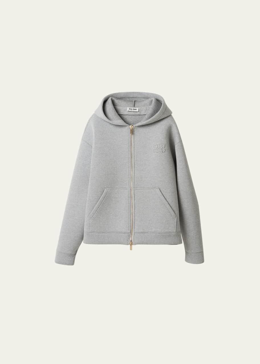 Miu Miu Felpa Zip-Front Hoodie - Bergdorf Goodman