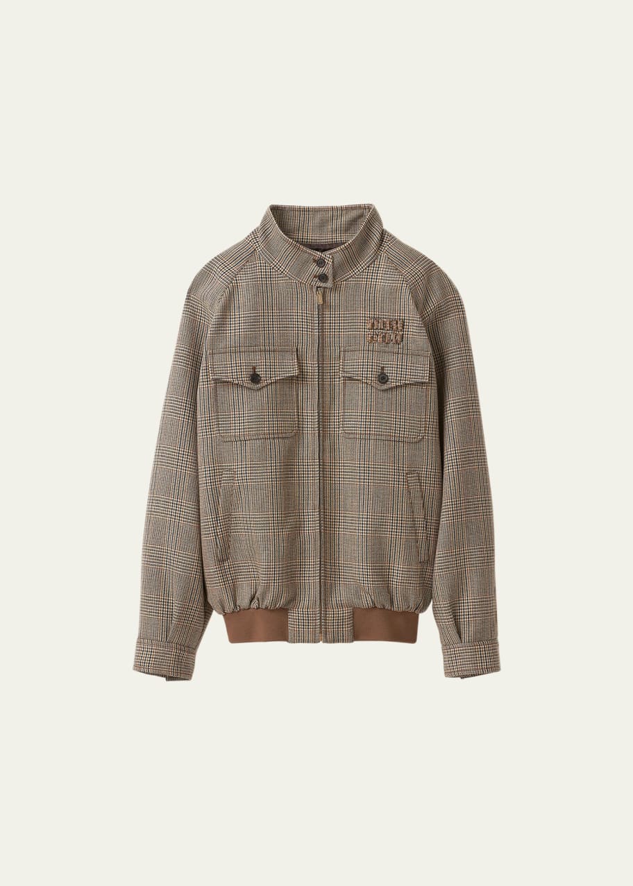 Image 1 of 1: Prince of Wales Checked Wool Jacket