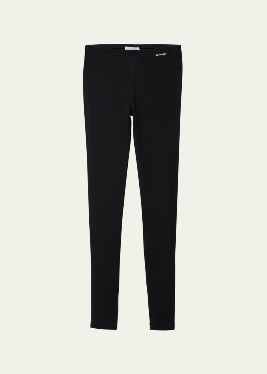 Miu Miu Silk Jersey Leggings - Bergdorf Goodman