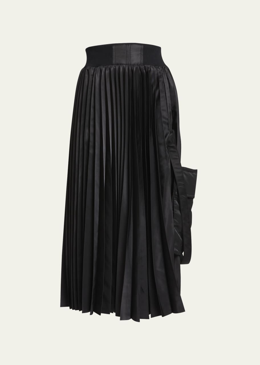 SACAI Pocket Strap Side-Slit Pleated Midi Skirt Bergdorf Goodman