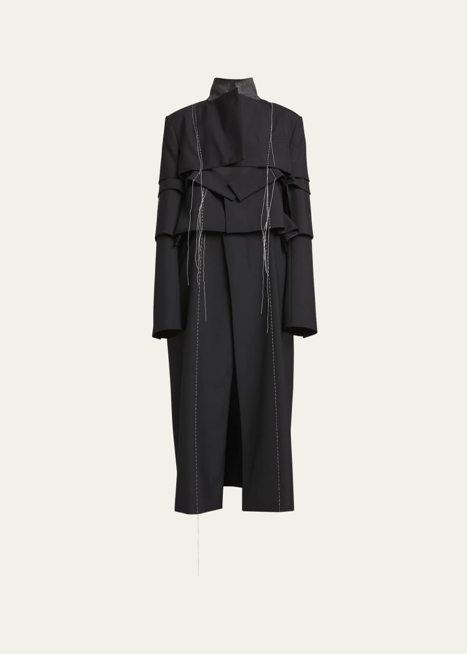 SACAI Layered Trench Coat with Thread Detail - Bergdorf Goodman