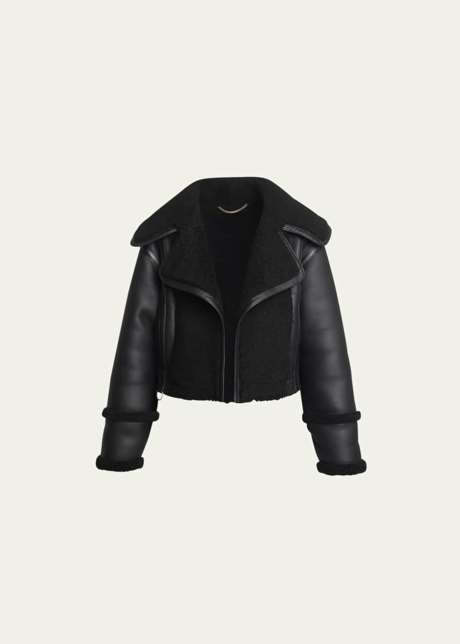 Victoria beckham shearling jacket best sale