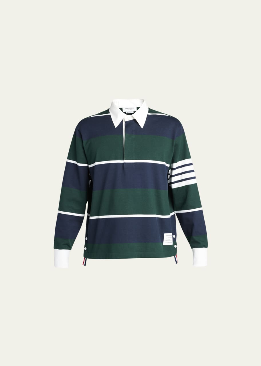 Thom Browne Men's Block Stripe Rugby Shirt - Bergdorf Goodman