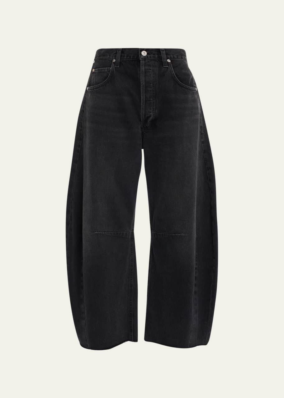 Image 1 of 1: Horseshoe Cropped Raw Hem Jeans