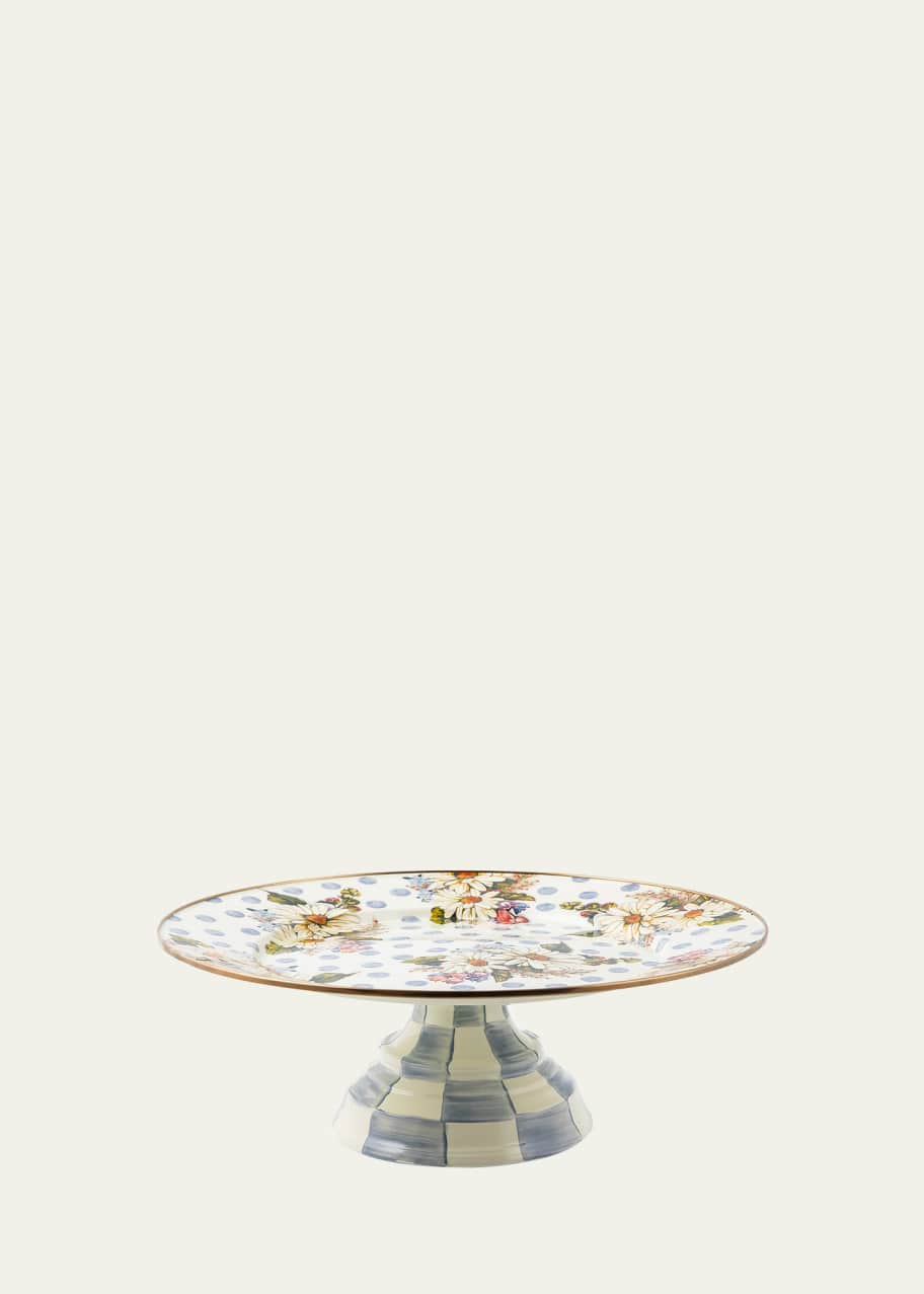 Image 1 of 1: Wildflowers Enamel Large Pedestal Platter