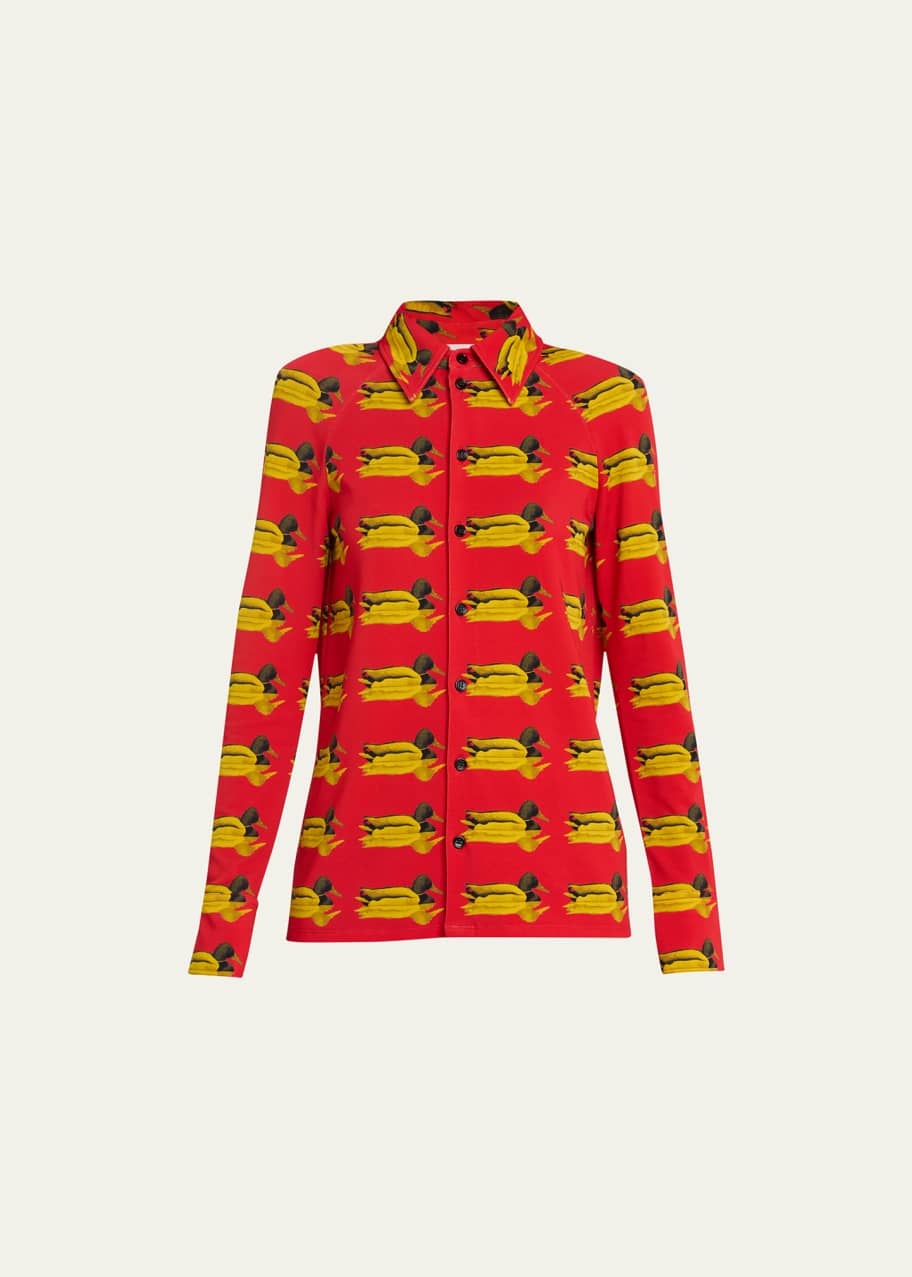 Burberry print button down shirt store