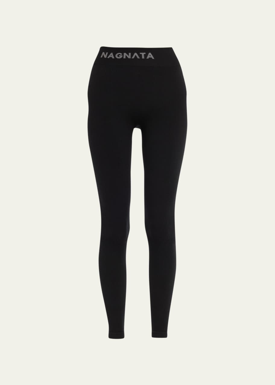 Image 1 of 1: Yang High-Rise Rib-Knit Leggings