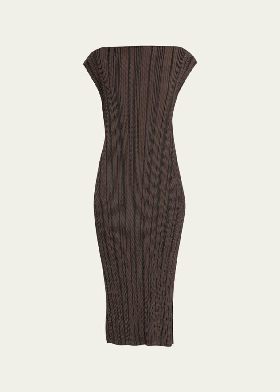 Issey Miyake Rope Stripe Pleats Body-Con Midi Dress - Bergdorf Goodman