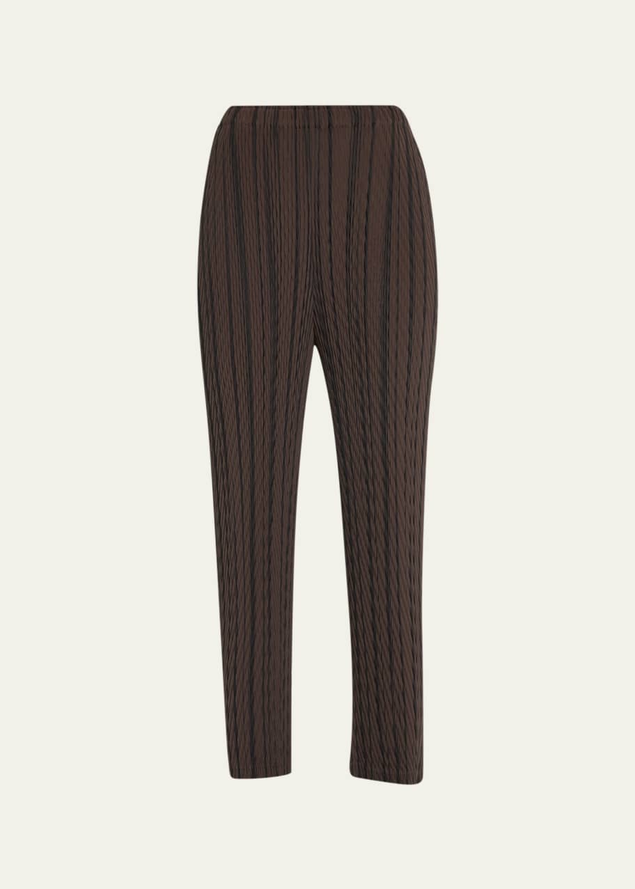 Issey Miyake Rope Stripe Pleats Cropped Pants - Bergdorf Goodman