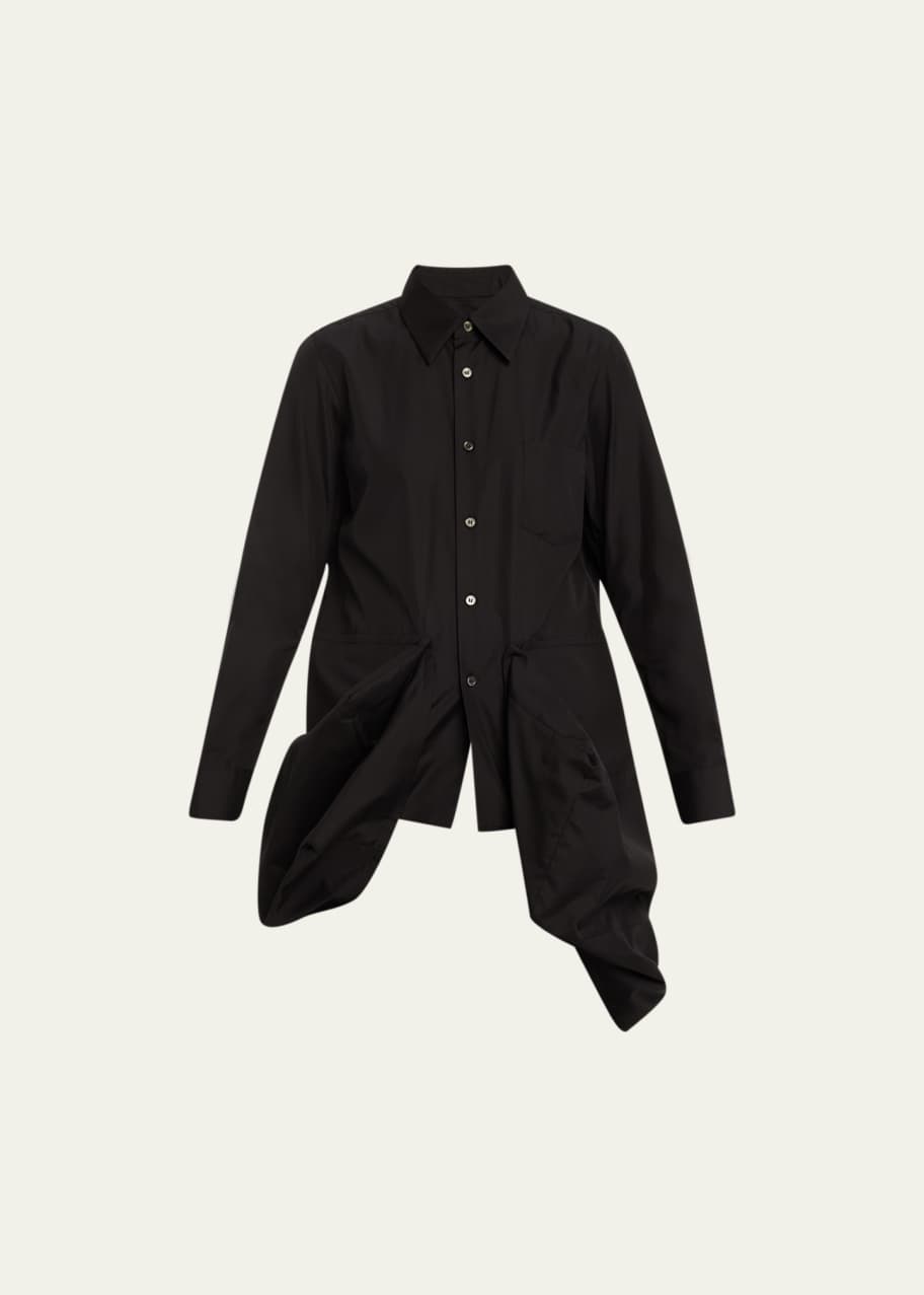 Oversized Asymmetric Cotton Button Up Shirt