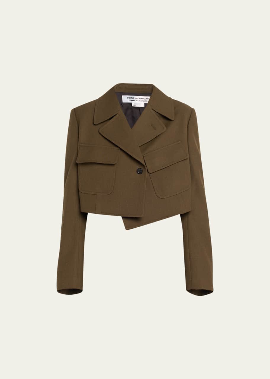 Comme des Garcons, Comme des Garcons Asymmetric Crop Wool Blazer