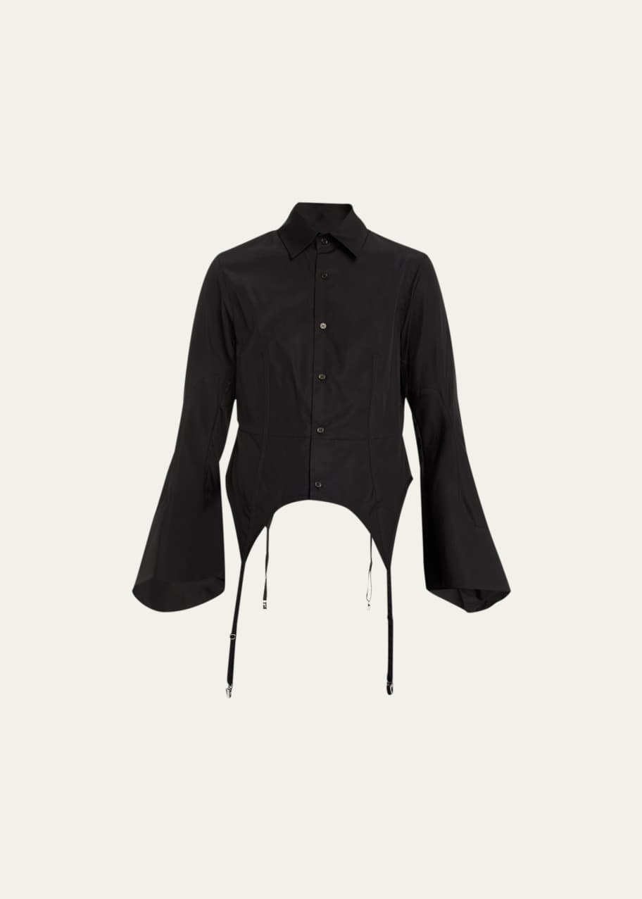 Noir Kei Ninomiya buttoned cotton shirt - Black