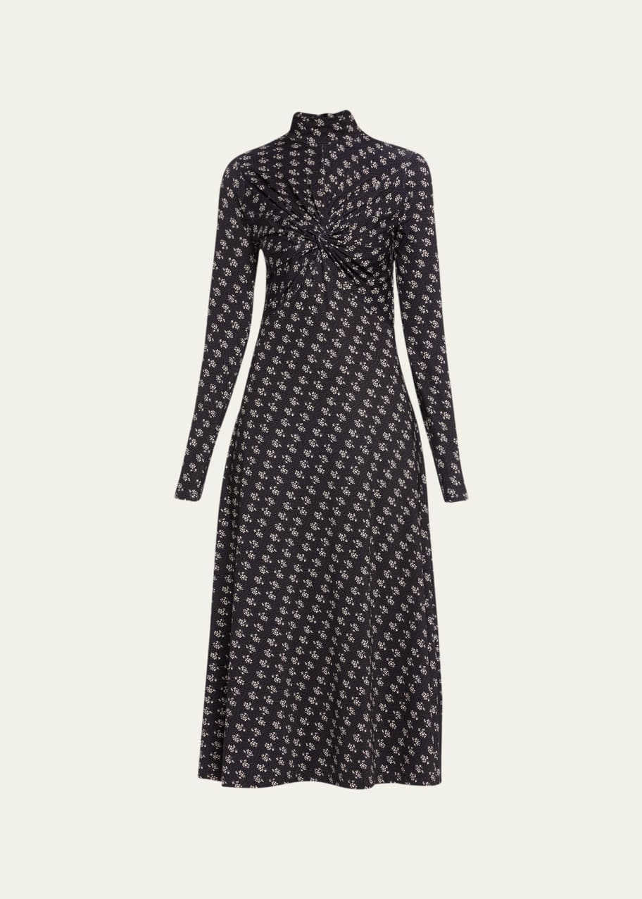 chinese dress ladies Sander Black Mesh Long-Sleeve Ruffle-Hem Midi Dress – Club L London