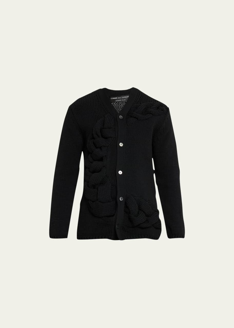 COMME DES GARCONS HOMME PLUS Men's Chunky Rope Knit Cardigan