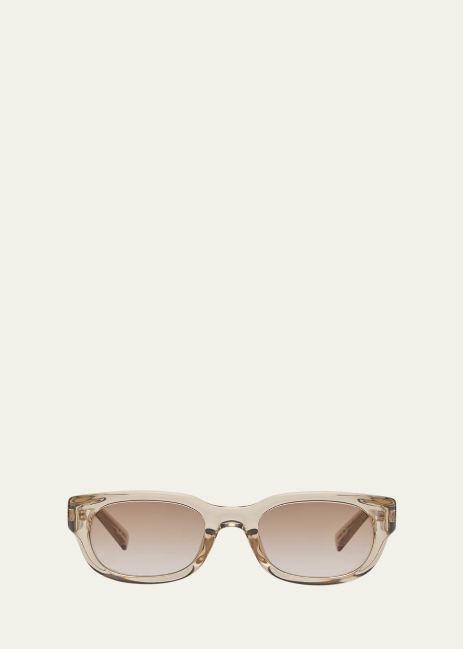 Image 1 of 1: Logo Acetate Rectangle Sunglasses
