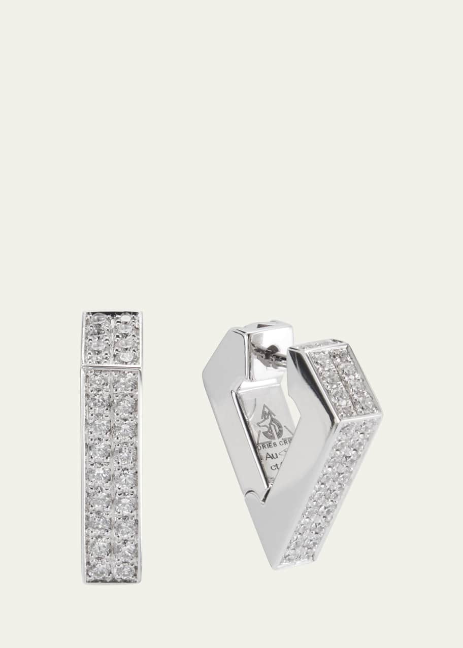 Image 1 of 1: 18k White Gold Medium Diamond Brute Diamanti Earrings