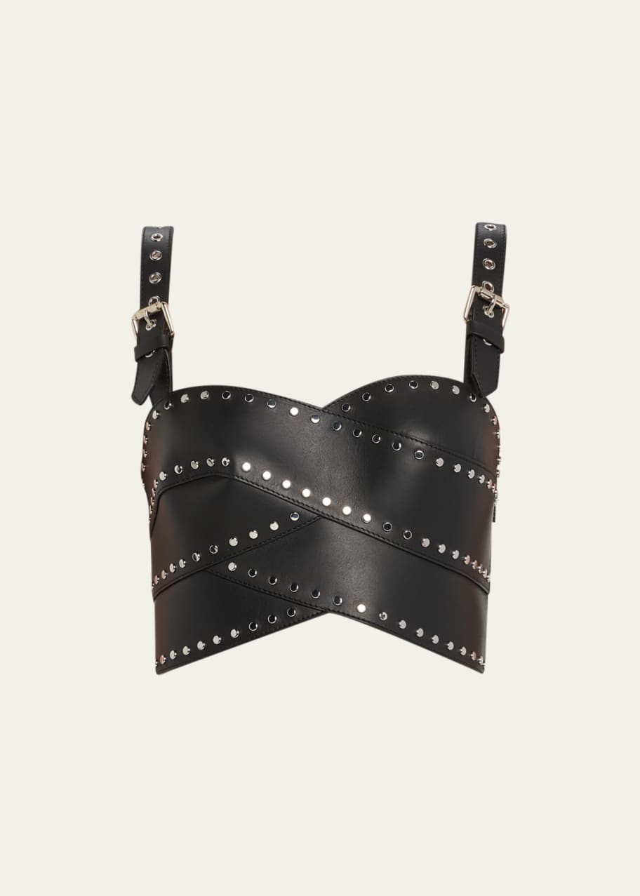 MONTANA Embroidered Suede Bustier Top main image 0