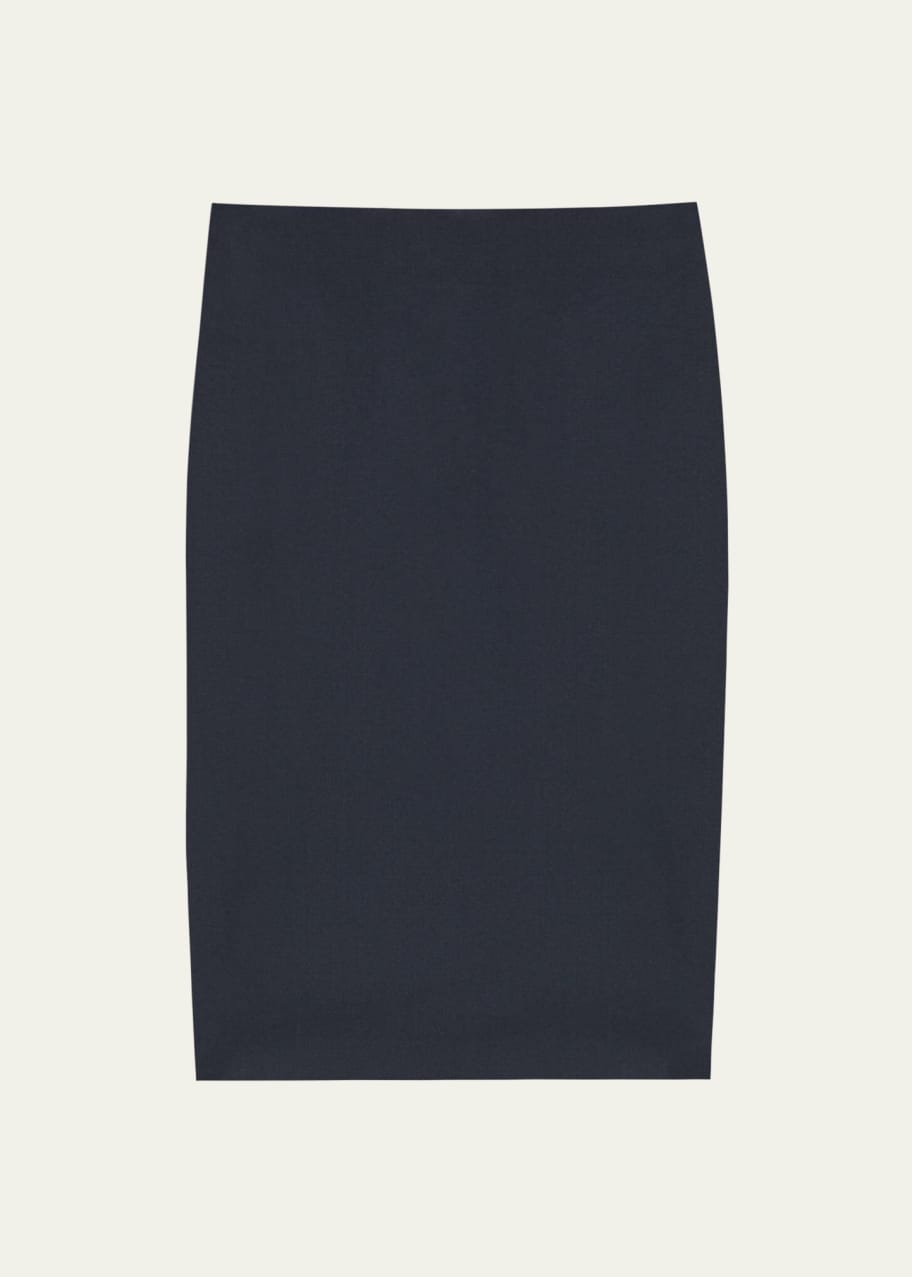 Stretch Wool Short Pencil Skirt