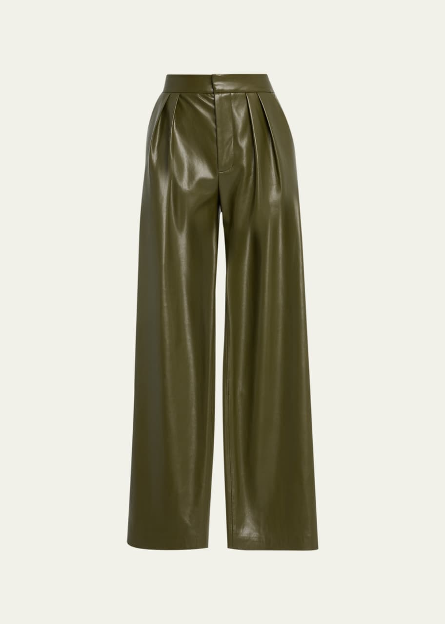 Alice Olivia Pompey Pleated Vegan Leather Pants Bergdorf Goodman