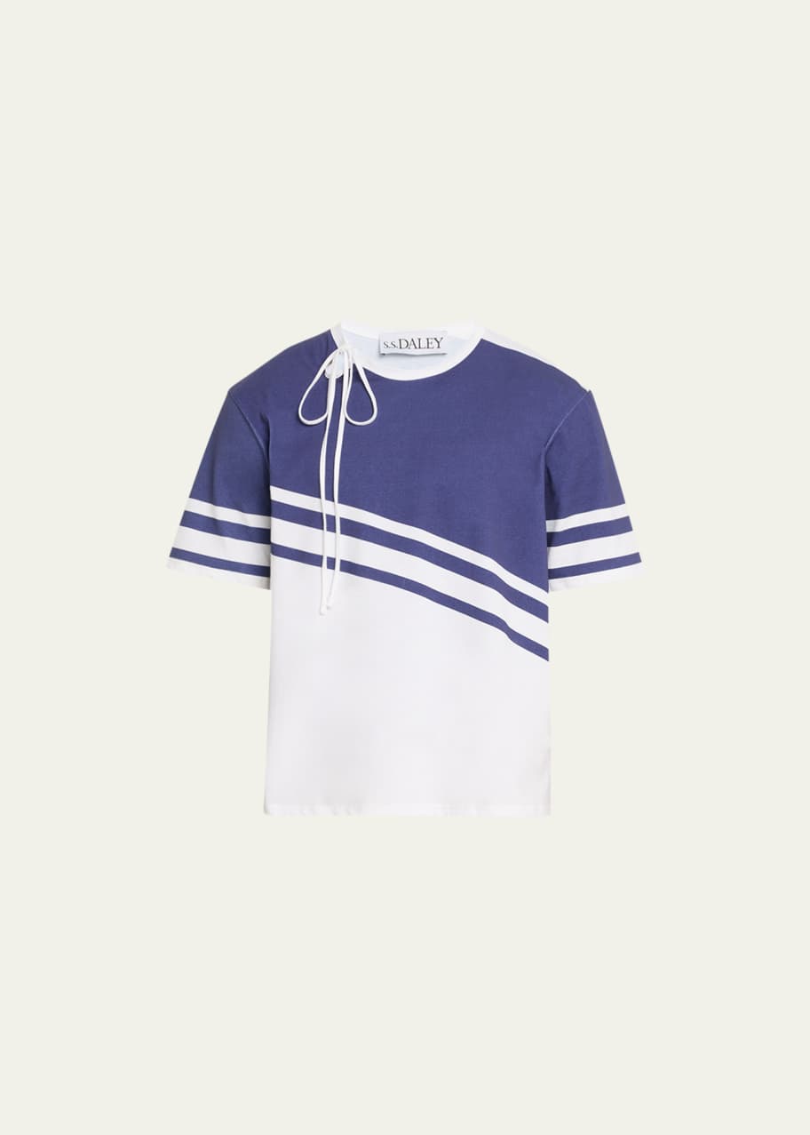S.S. DALEY Men's Toby Striped T-Shirt with Neck Tie