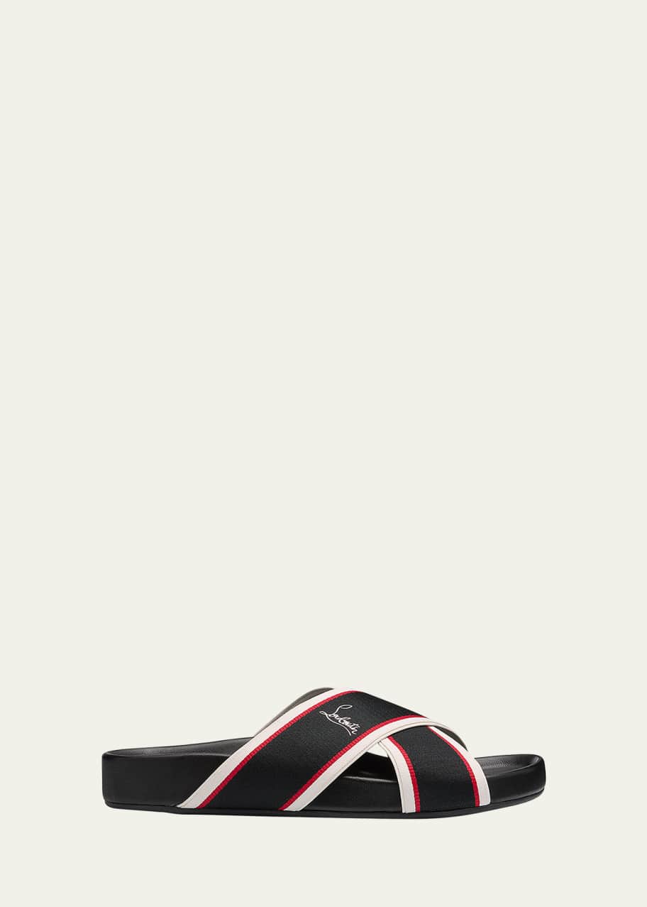 Christian Louboutin Men's Hot Cross Bizz Slide Sandals