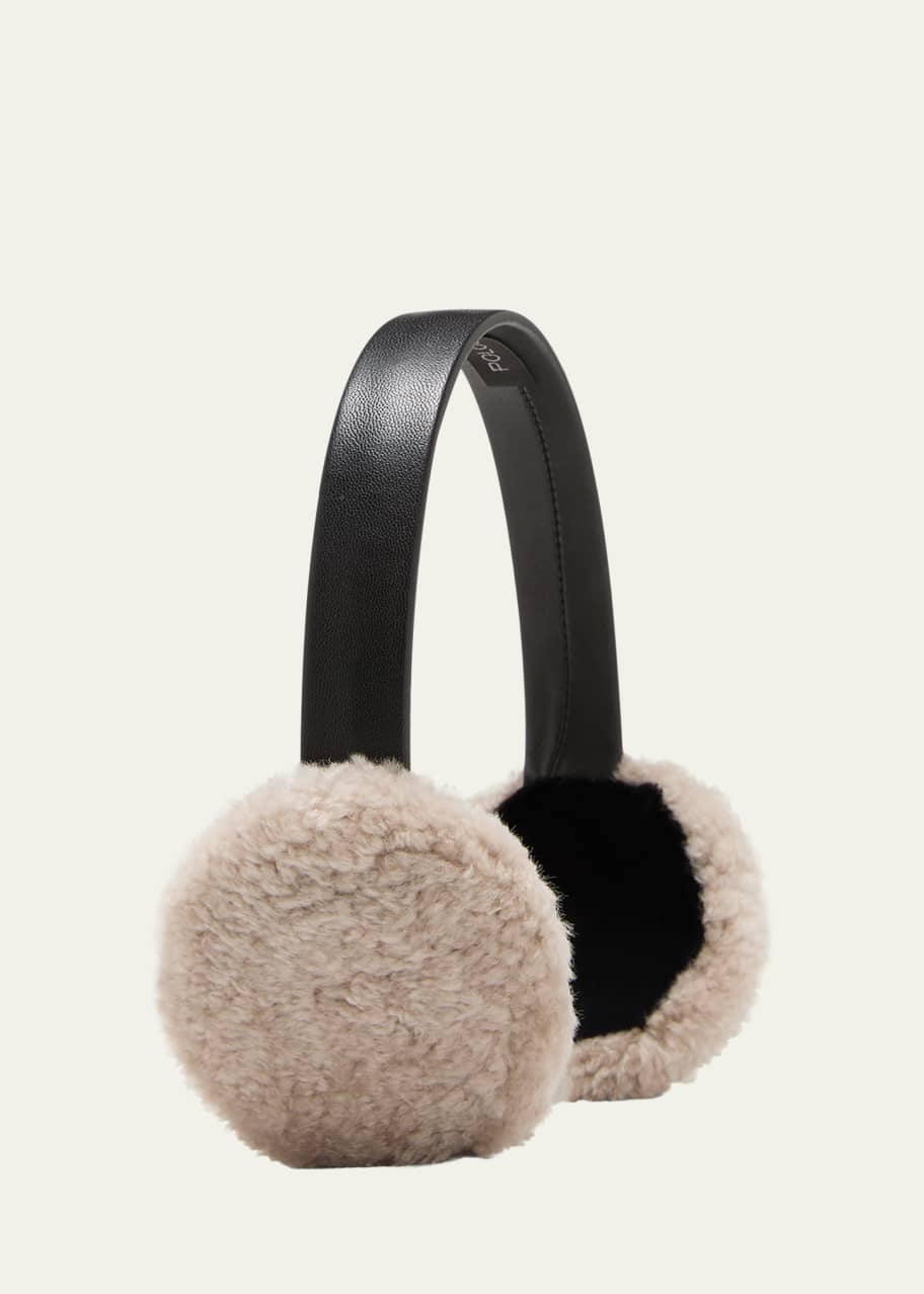 Teddy Shearling & Leather Earmuffs Bergdorf Goodman