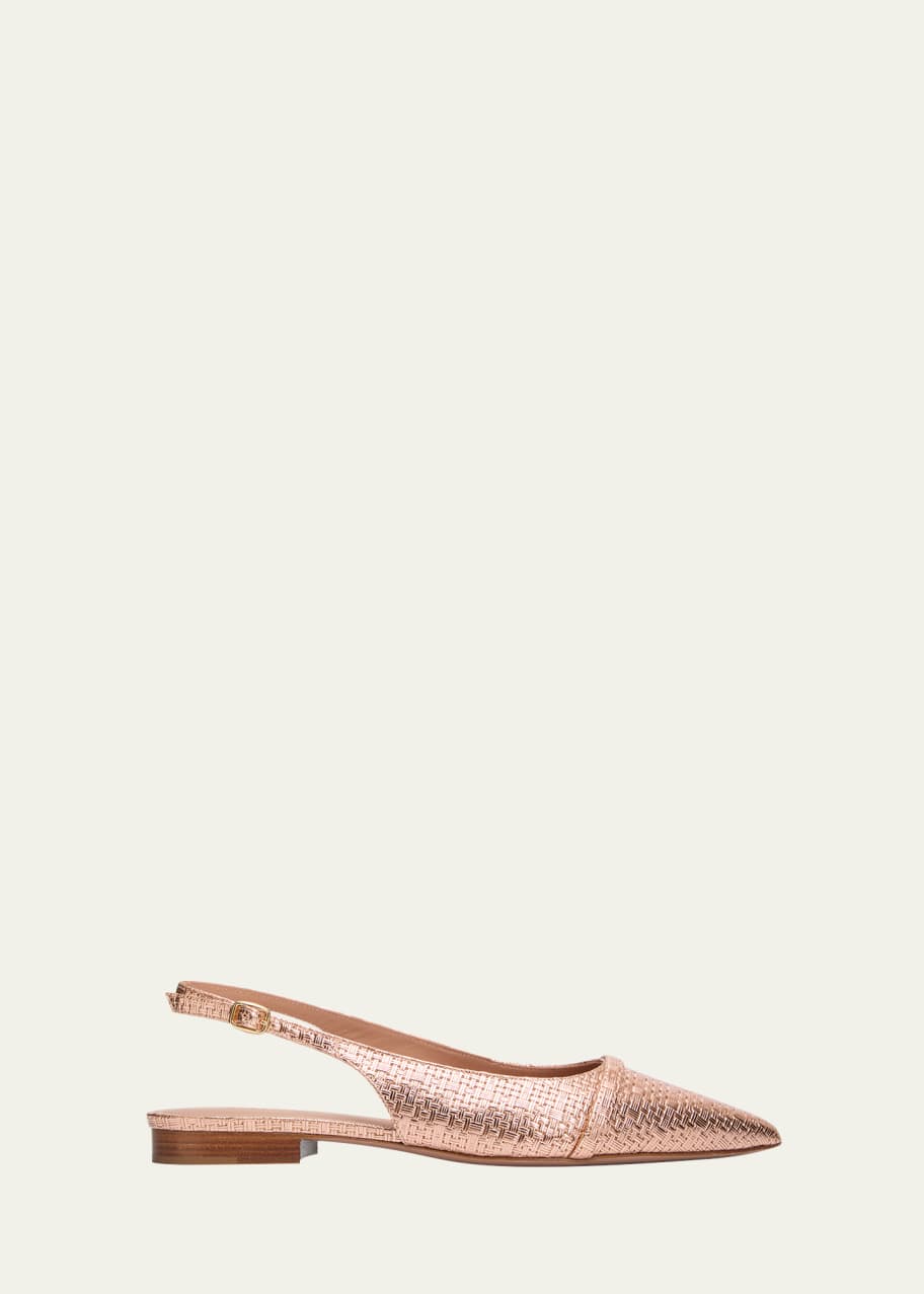 Image 1 of 1: Jama Metallic Slingback Ballerina Flats