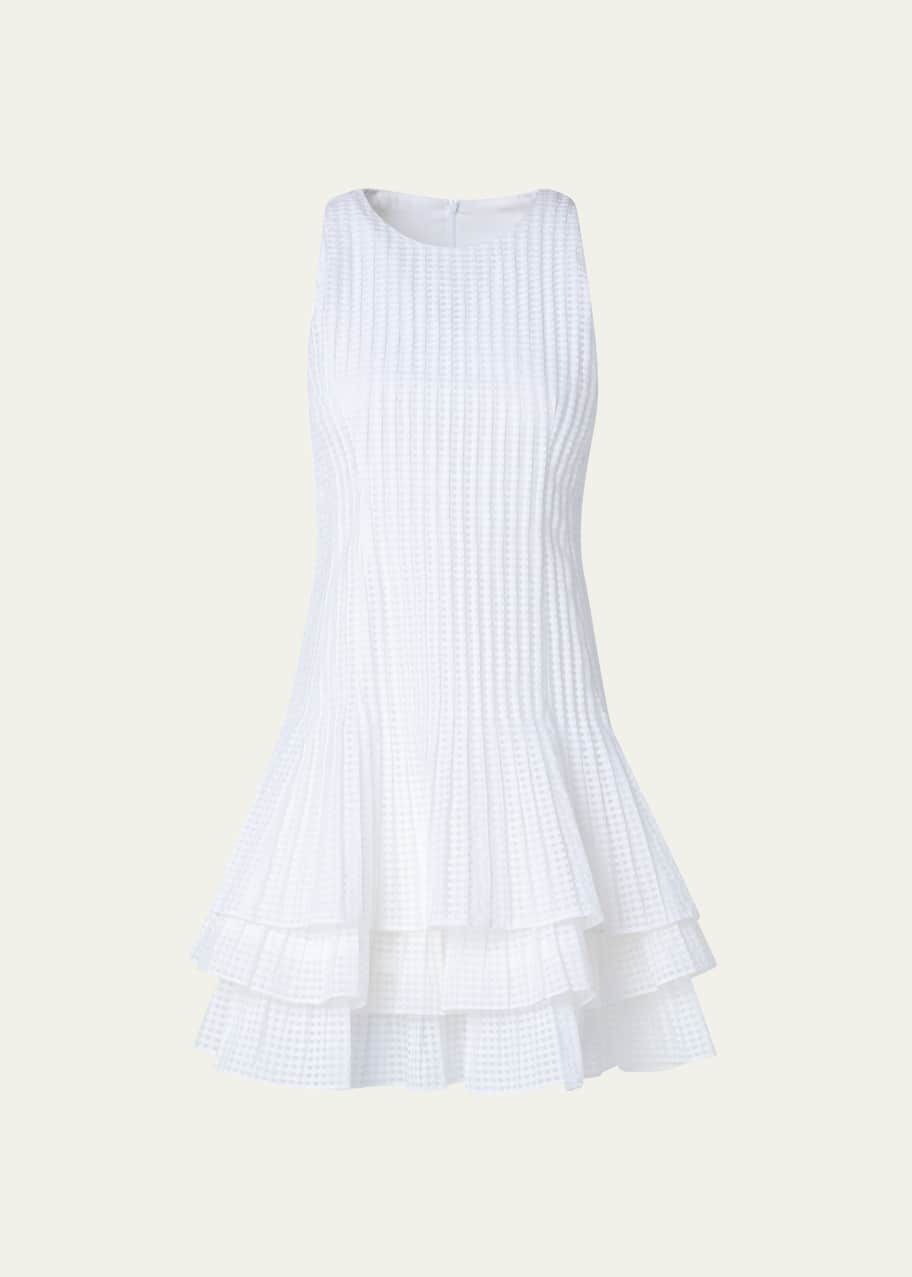 Image 1 of 1: Grid Organza Layered Short Dress