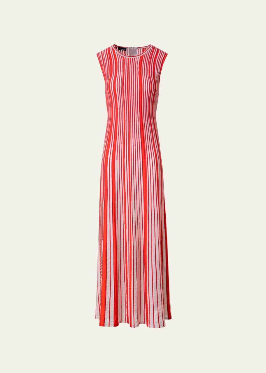 【新品】Herlipto Striped Jacquard Knit Dress Akris Jacquard Asagao Stripes Knit Midi Dress - Bergdorf Goodman