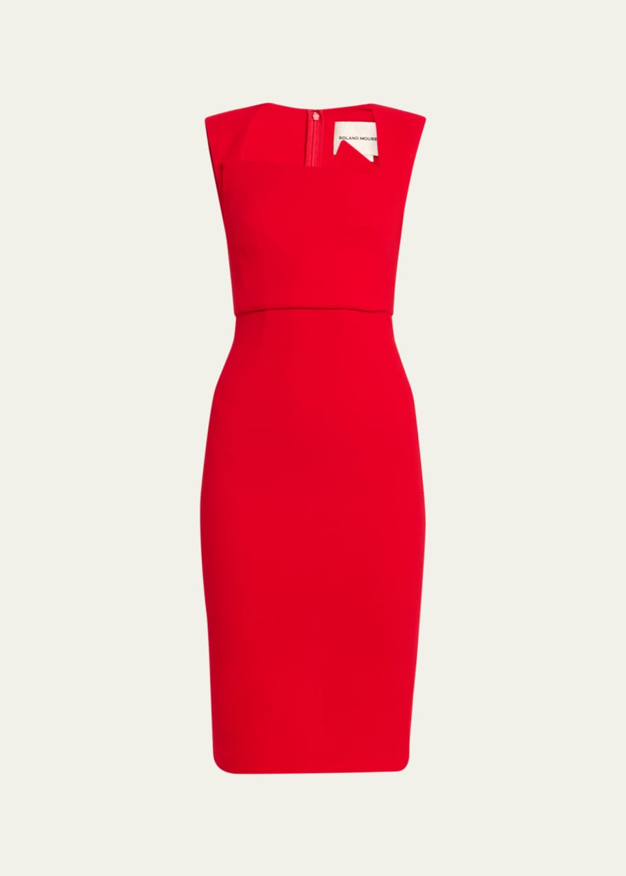 Roland Mouret Wool Crepe Asymmetric Midi Dress Bergdorf Goodman