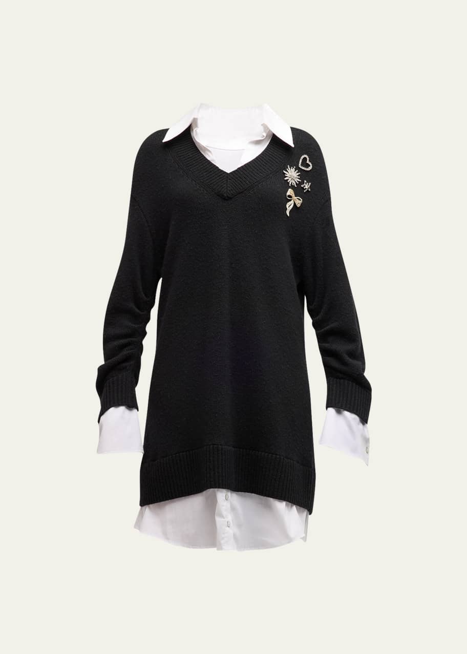 CINQ A SEP SANTINA SEQUIN LAYERED SWEATER main image 1